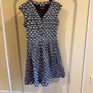 Pretty Blue Geometric Print Tory Burch Dress